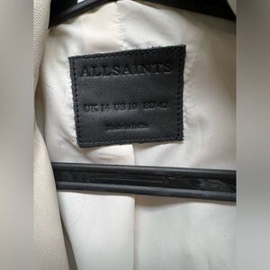 All saints cream leather jacket
